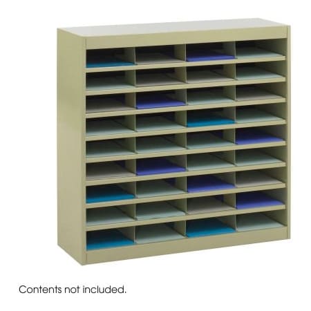 Safco 36 Compartment Steel Literature Organizer - Sand 9221TSR